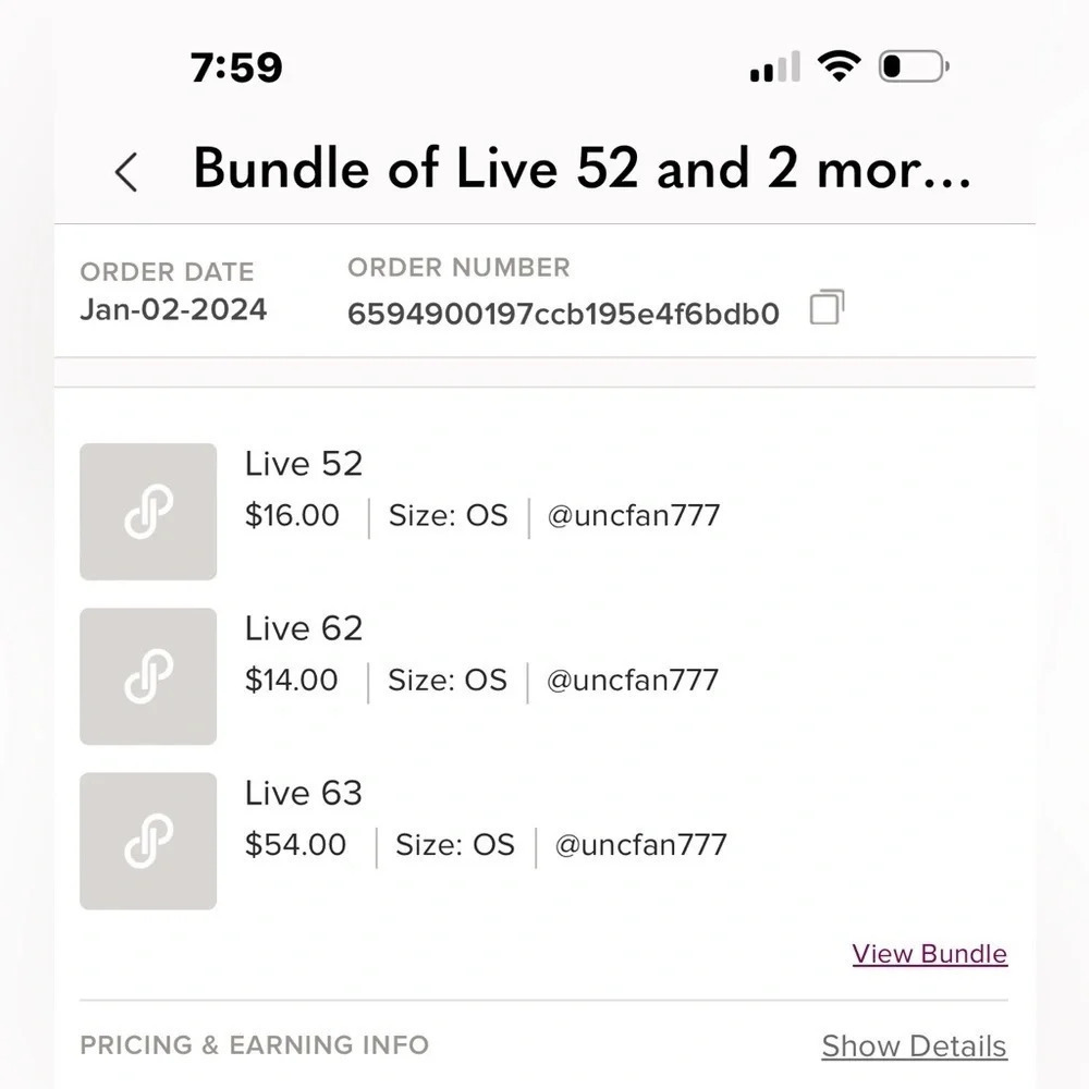 Live show sale